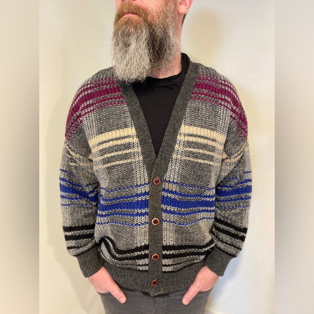 100% Wool, Vintage Canadian-Made Men’s Cardigan (XL),  Jantzen